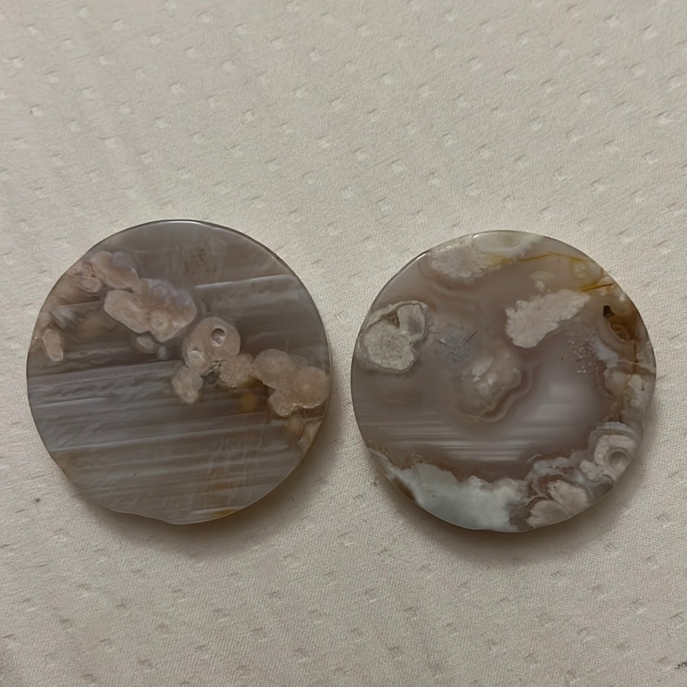 Set of Crystal Flower Agate Discs